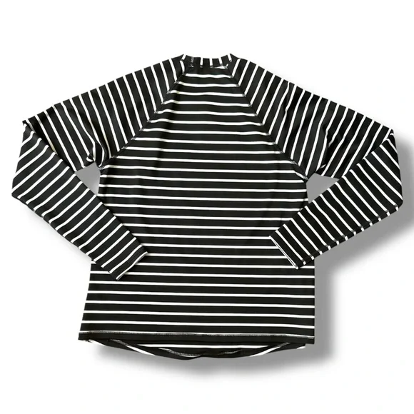 Kona Sol Black/White Striped UPF 50 Long Sleeve Rash Guard Tee Size Small - Picture 6 of 6